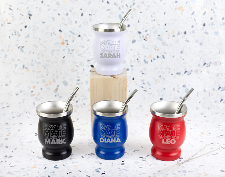 BALIBETOV Enseble de até Naturel en Bois de Caroubier (Tasse à até